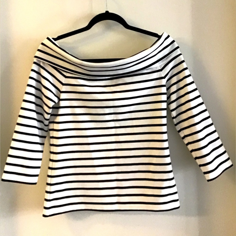 Anthropologie Off The Shoulder Striped Top
